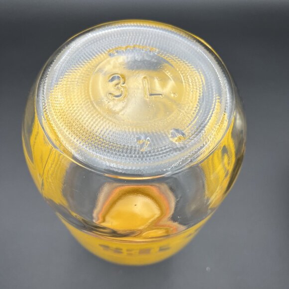 Large Vintage Retro 3L Glass Cookie Jar Yellow Striped France 1970s VG to EUC - Picture 16 of 16